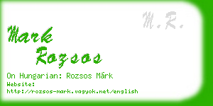 mark rozsos business card
