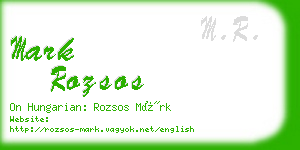 mark rozsos business card